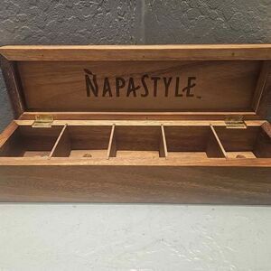 Napa Style Spice Holder Tea Holder Acacia Wood 14" x 4"
